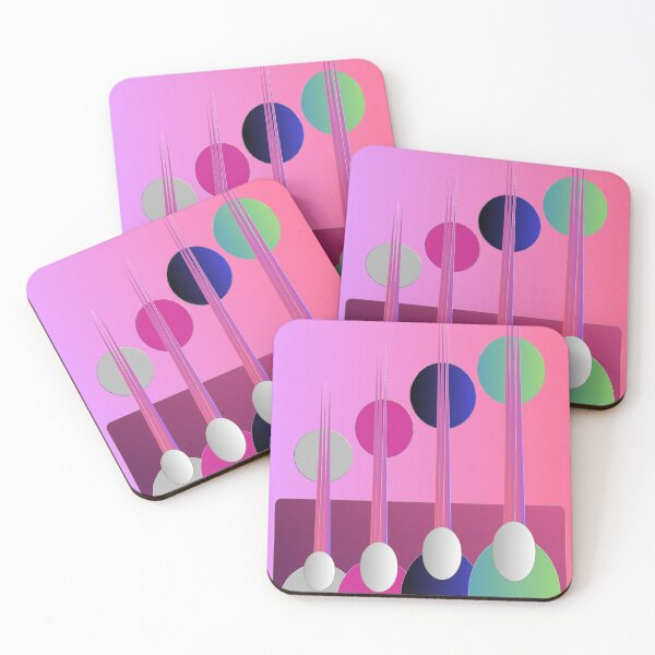 Item preview, Cosmic Chimes – Colorful Pink Geometric Abstract designed and sold by Dee Tirang.