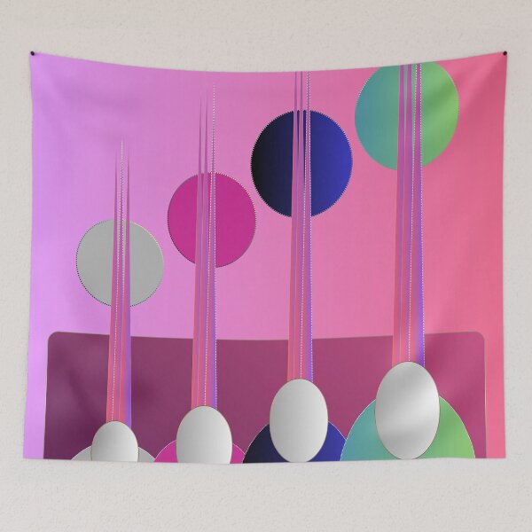 Item preview, Cosmic Chimes – Colorful Pink Geometric Abstract designed and sold by Dee Tirang.