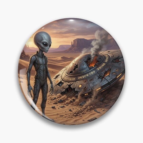 Item preview, Grey Alien and UFO Crash designed and sold by roswellboutique.