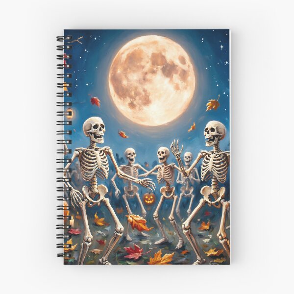 Item preview, Halloween Skeleton Dance Party Under Full Moon | Spooky Pumpkin Lanterns | Autumn Gothic Night designed and sold by cr6zym1nd.