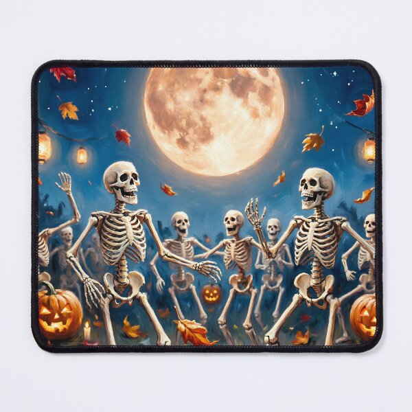 Item preview, Halloween Skeleton Dance Party Under Full Moon | Spooky Pumpkin Lanterns | Autumn Gothic Night designed and sold by cr6zym1nd.