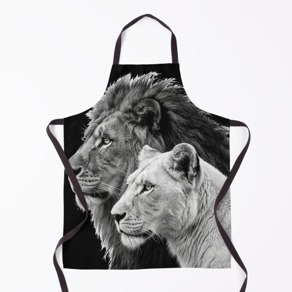 Item preview, Lion and Lioness Black White Portrait designed and sold by ARTWORKPIXELS.