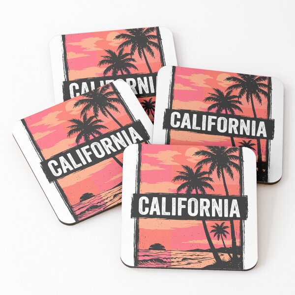 Item preview, Retro California Beach Ocean Sunset with Palm Trees Poster designed and sold by misbahsiro.