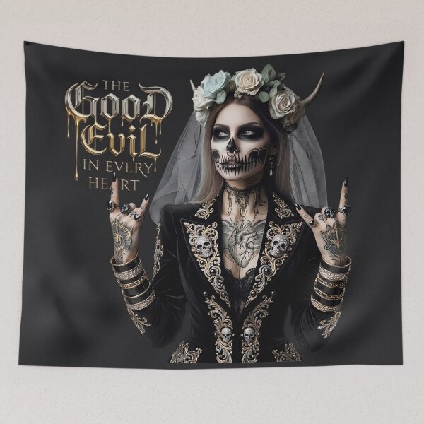 Item preview, Gothic Horned Bride Jacket Tattoo designed and sold by Voodoo Store Paranormal Collections.