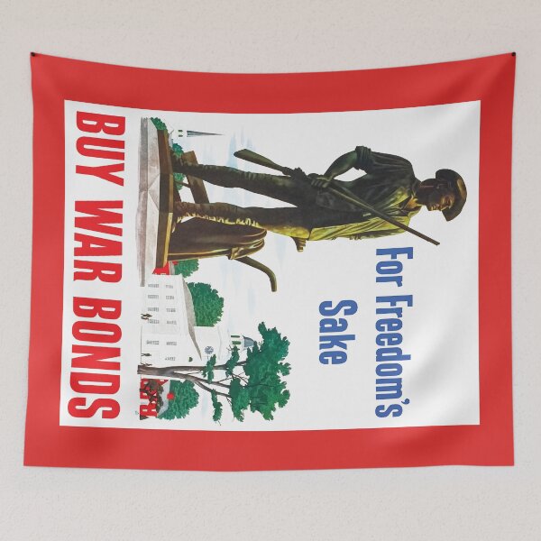 Item preview, Freshly Restored WWII Propaganda "For Freedom's Sake Buy War Bonds" Print designed and sold by Vintage Poster Supply.