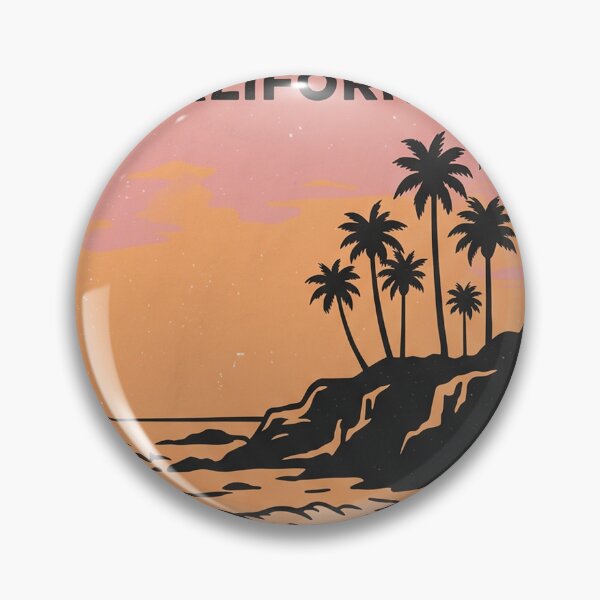 Item preview, Retro Malibu California Coastal Sunset and Cliffside Palm Trees Poster designed and sold by misbahsiro.