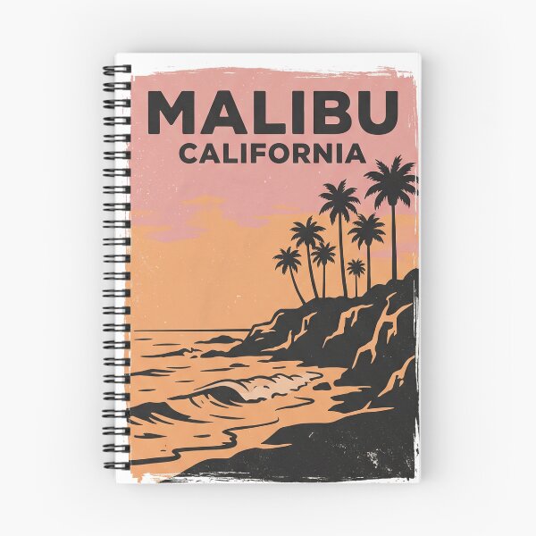 Item preview, Retro Malibu California Coastal Sunset and Cliffside Palm Trees Poster designed and sold by misbahsiro.
