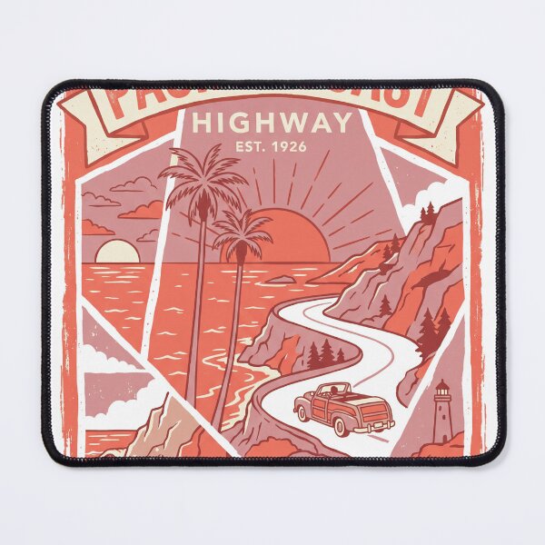 Item preview, Retro Pacific Coast Highway California Convertible Road Trip Design designed and sold by misbahsiro.