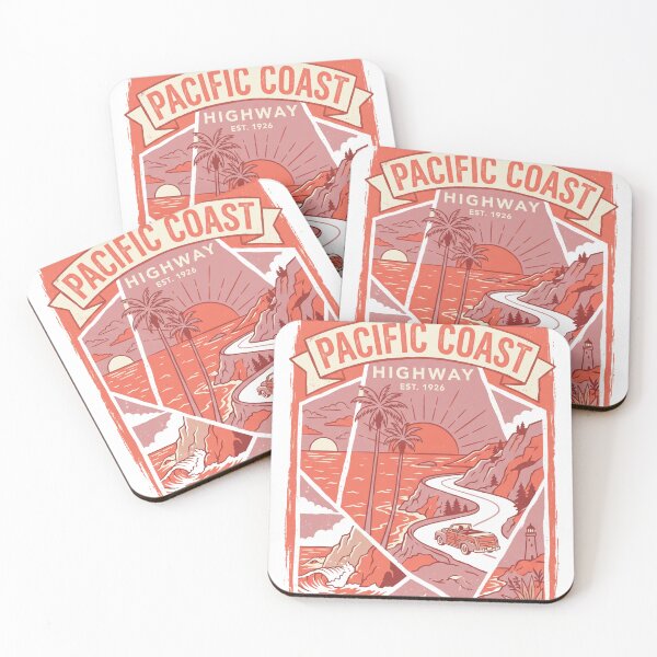 Item preview, Retro Pacific Coast Highway California Convertible Road Trip Design designed and sold by misbahsiro.