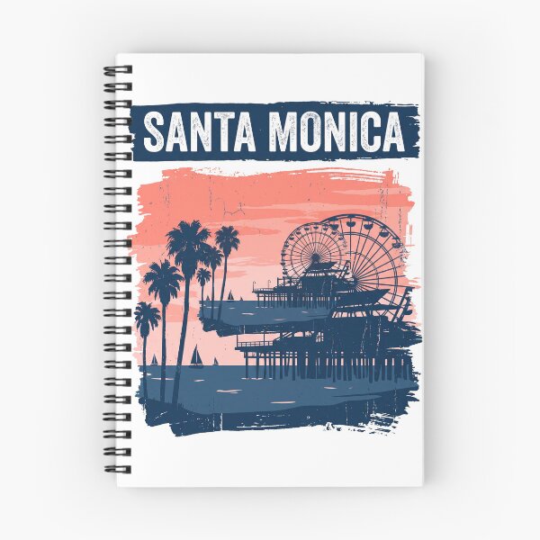 Item preview, Retro Santa Monica Pier Ferris Wheel & Palm Trees Sunset Poster designed and sold by misbahsiro.