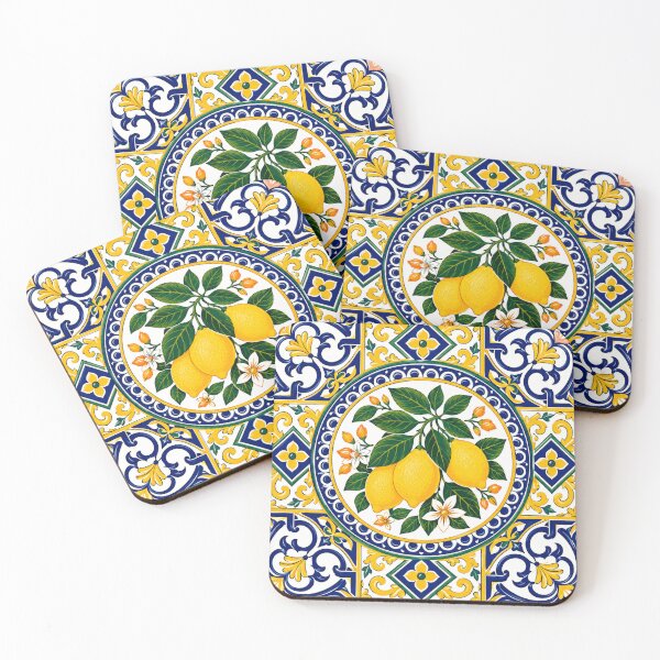 Item preview, Italian Majolica Lemon Tile Pattern designed and sold by Myra365Art.