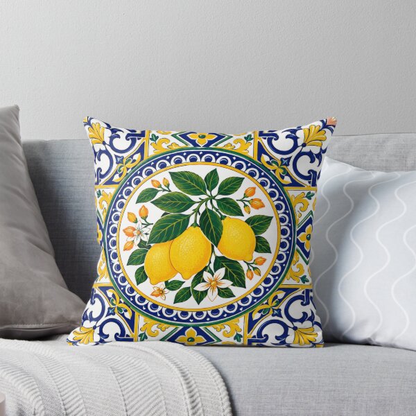 Item preview, Italian Majolica Lemon Tile Pattern designed and sold by Myra365Art.