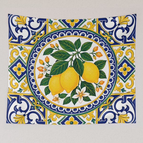 Item preview, Italian Majolica Lemon Tile Pattern designed and sold by Myra365Art.