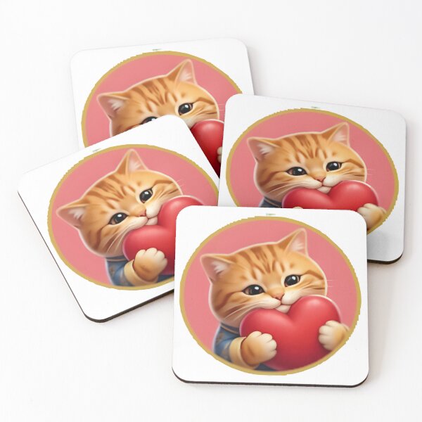 Item preview, Cute Orange Tabby Cat Holding a Red Heart Sticker designed and sold by BestBayCA.