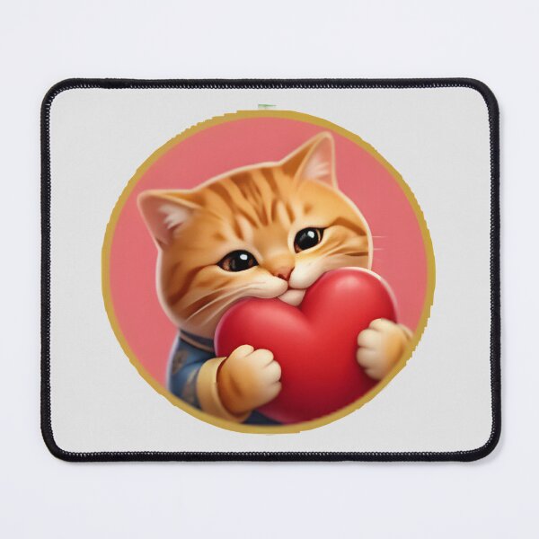 Item preview, Cute Orange Tabby Cat Holding a Red Heart Sticker designed and sold by BestBayCA.