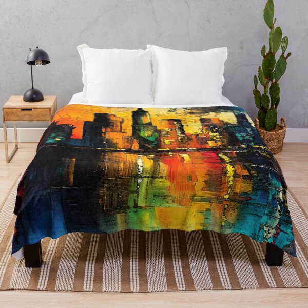 Item preview, Colorful Sunrise Over Cityscape With Lake Reflections Abstract designed and sold by DEC02.