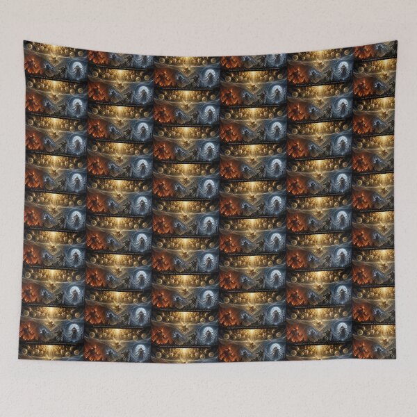 Item preview, Heaven Hell Cosmic Fantasy Art Triptych designed and sold by AnamikaArtVibe.