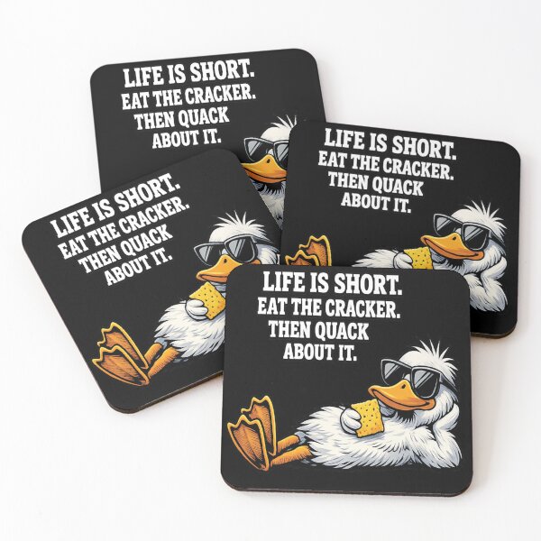 Item preview, Life Is Short, Eat the Cracker – Chill Duck Humor Design designed and sold by Mindful56.