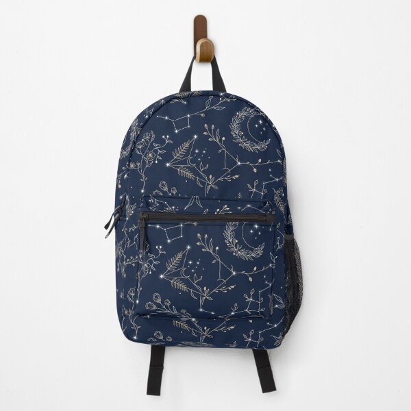 Item preview, Dark Navy Celestial Botanical Constellation Pattern designed and sold by Thai Vibe Studio.