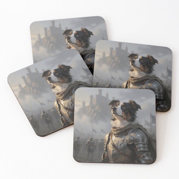 Item preview, Medieval Knight Dog Fantasy Castle Portrait, Noble Border Collie Warrior, Epic Canine Armor, Dark Fantasy Kingdom Art designed and sold by cr6zym1nd.