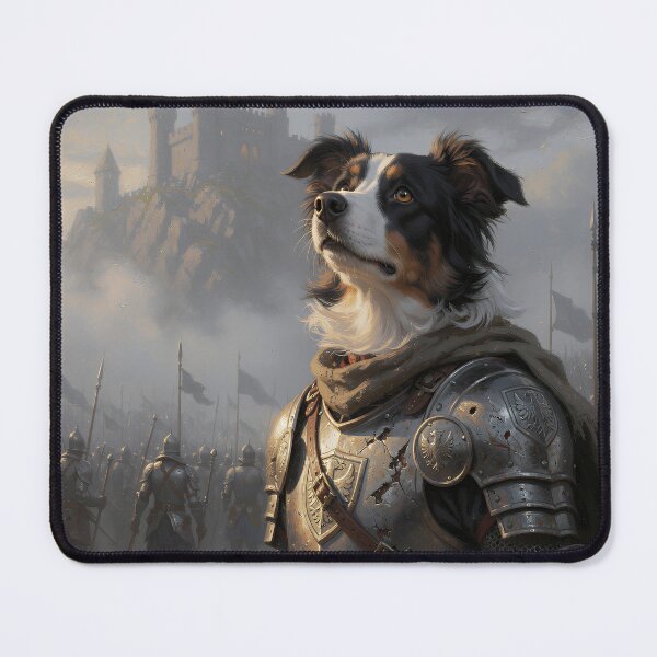 Item preview, Medieval Knight Dog Fantasy Castle Portrait, Noble Border Collie Warrior, Epic Canine Armor, Dark Fantasy Kingdom Art designed and sold by cr6zym1nd.