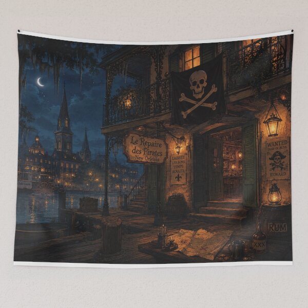 Item preview, The Pirate’s Lair - New Orleans Tavern & Riverboat Art Print designed and sold by CaseyMichelleArt.