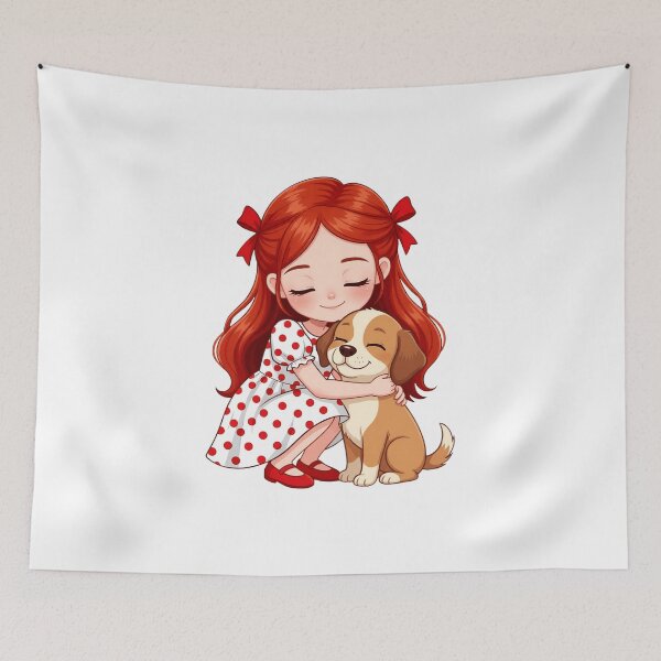 Item preview, A girl and a puppy designed and sold by ANVivid.