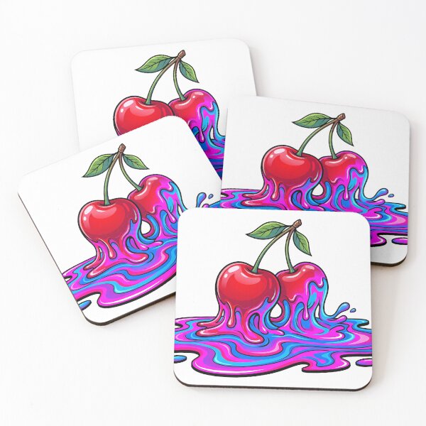 Item preview, Pop Surrealism Melting Neon Cherries - Aesthetic Kitsch Graphic designed and sold by MissoStudio.