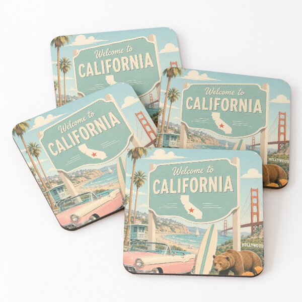 Item preview, Welcome to California Retro Travel Poster  designed and sold by LuluLeb.