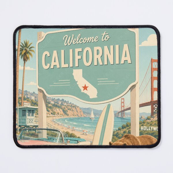 Item preview, Welcome to California Retro Travel Poster designed and sold by LuluLeb.