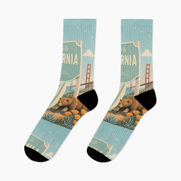 Item preview, Welcome to California Retro Travel Poster  designed and sold by LuluLeb.