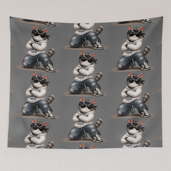 Item preview, Gray Cat Grooving Dance Moves designed and sold by Mindworx21.