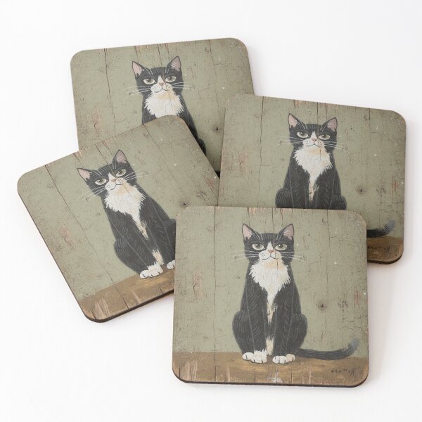 Item preview, Tuxedo Cat Sitting on the Keyboard You Are Using Folk Art designed and sold by PictorialWhimsy.