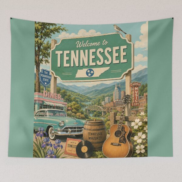 Item preview, Welcome to Tennessee Retro Travel Poster designed and sold by LuluLeb.