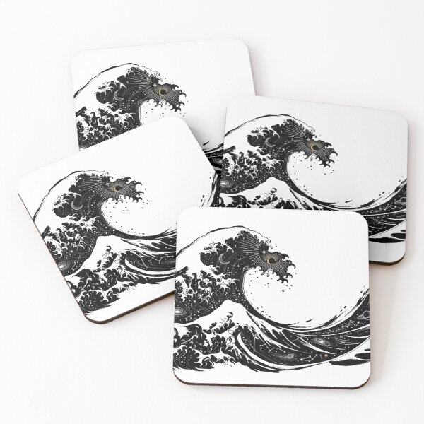 Item preview, Celestial Cosmic Ocean Wave - Modern Ink Line Art designed and sold by MissoStudio.
