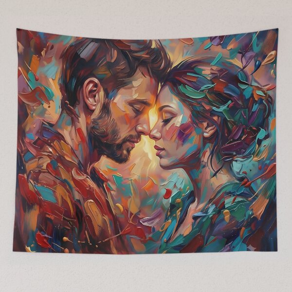 Item preview, Soulmates in Color – Abstract Love Painting | Romantic Expressionist Art designed and sold by Atelier Nova.