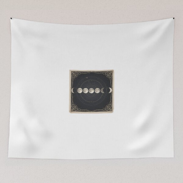 Item preview, Celestial Moon Phases Chart in Antique Gilt Wall Art designed and sold by PictorialWhimsy.