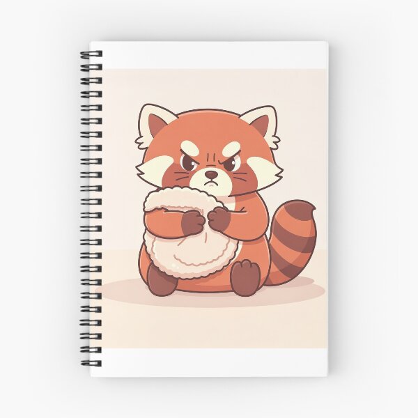 Item preview, Grumpy Red Panda Refusing to Share the Blanket Cartoon Art designed and sold by PictorialWhimsy.