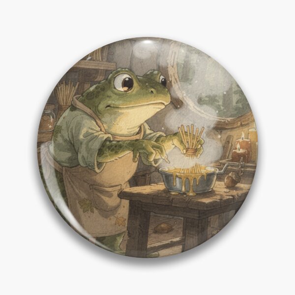 Item preview, Toad Candlemaker Dipping Reed Wicks Cottagecore Art designed and sold by PictorialWhimsy.