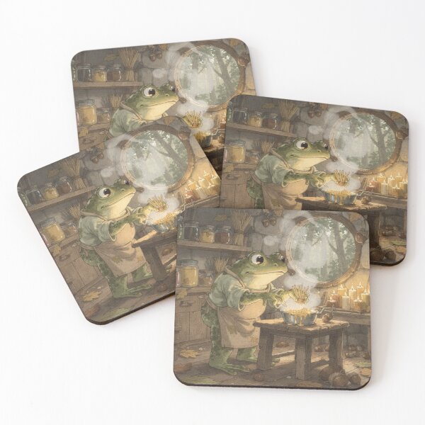Item preview, Toad Candlemaker Dipping Reed Wicks Cottagecore Art designed and sold by PictorialWhimsy.