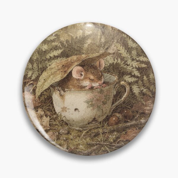 Item preview, Dormouse Folk Asleep in a Teacup Storybook Art designed and sold by PictorialWhimsy.
