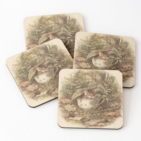 Item preview, Dormouse Folk Asleep in a Teacup Storybook Art designed and sold by PictorialWhimsy.