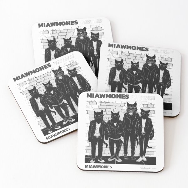 Item preview, MIAWMONES - The Ramones Punk Rock Black Cat Band Parody designed and sold by GenZFashion000.