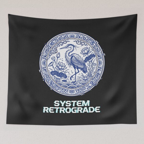Item preview, Cyberpunk Heron Chinoiserie Cyberpunk Glitch Art Asian Aesthetic designed and sold by SplashTastic.
