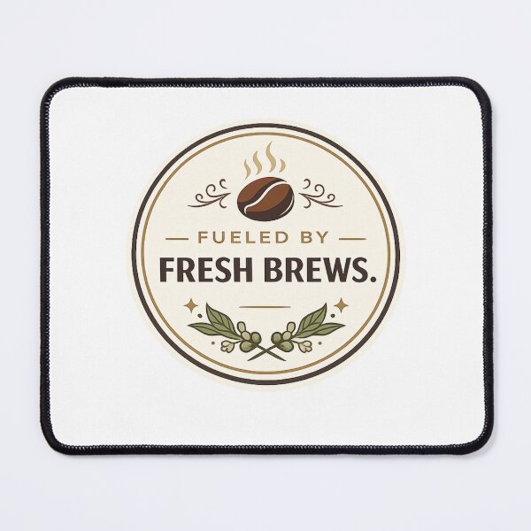 Item preview, Fueled by Fresh Brews | Premium Coffee Badge Typography designed and sold by BurnekSupreme.