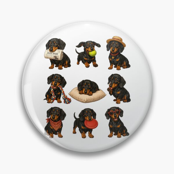 Item preview, Cute Black And Tan Dachshund Activity Mascot Grid designed and sold by ElcastDesigns.