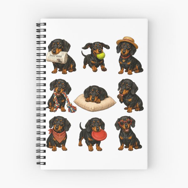 Item preview, Cute Black And Tan Dachshund Activity Mascot Grid designed and sold by ElcastDesigns.