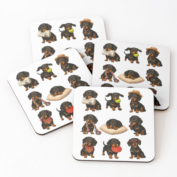 Item preview, Cute Black And Tan Dachshund Activity Mascot Grid designed and sold by ElcastDesigns.