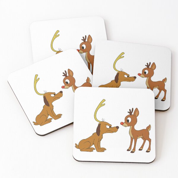 Item preview, Max the Dog starring down Rudolph designed and sold by WyldBoreCre8ive.