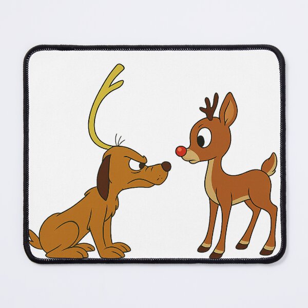 Item preview, Max the Dog starring down Rudolph designed and sold by WyldBoreCre8ive.